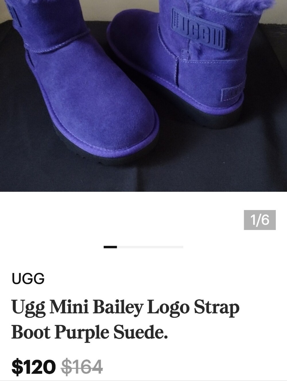 UGG MINI BAILEY LOGO STRAP BOOT sz 7 1/2 RARE! - Picture 11 of 12